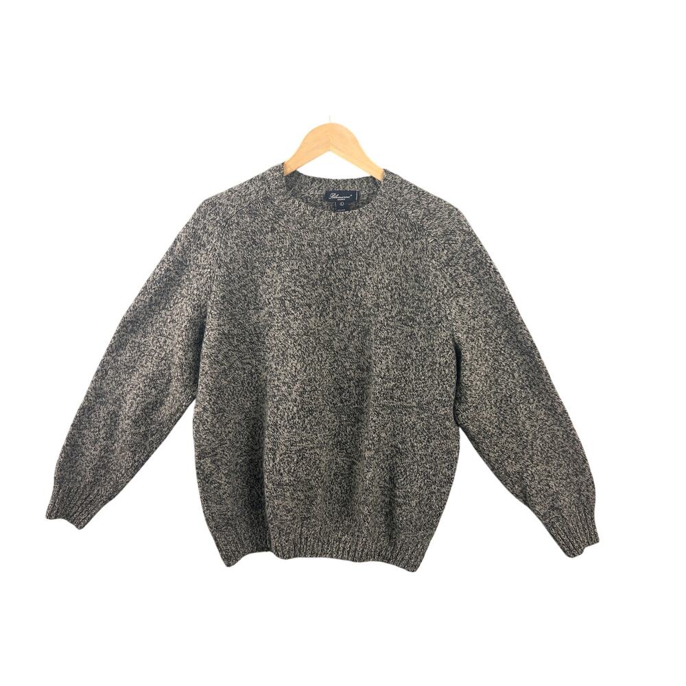 Blumarine Uomo Made in Italy Wool Blend Sweater L Gray Marled Knit Crewneck